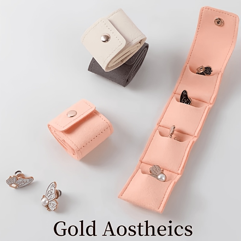 4-Grid Foldable Multi-Functional Travel Jewelry Pouch